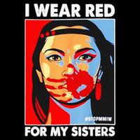 I Wear Red For My Sister Native American Stop MMIW Flat Bill Trucker Hat