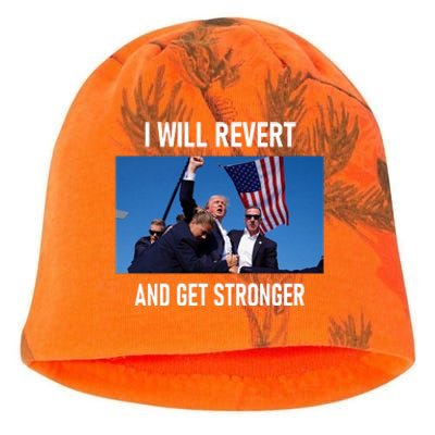 I Will Revert And Get Stronger Donal Trump Supporters Gift Kati - Camo Knit Beanie