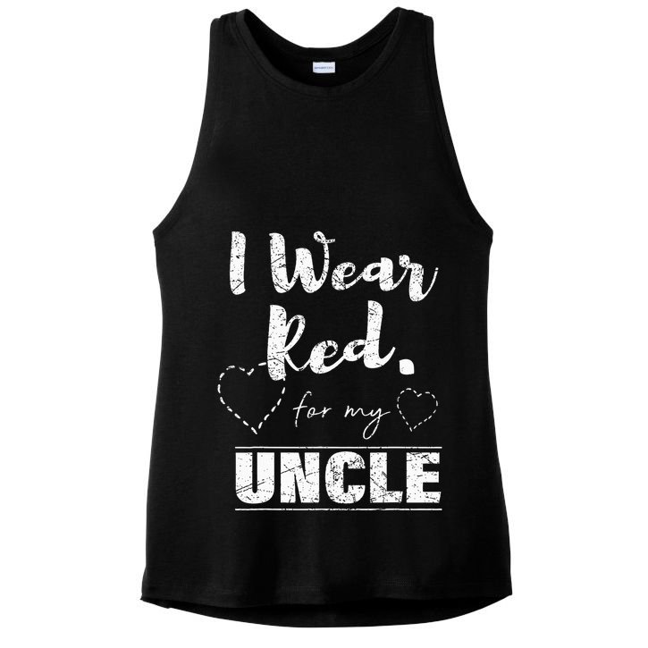 I Wear Red for my Uncle Tee Heart Disease Awareness Gift Ladies PosiCharge Tri-Blend Wicking Tank