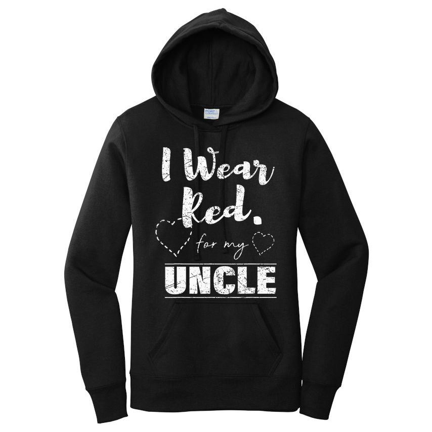 I Wear Red for my Uncle Tee Heart Disease Awareness Gift Women's Pullover Hoodie