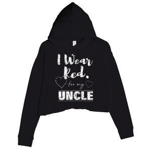 I Wear Red for my Uncle Tee Heart Disease Awareness Gift Crop Fleece Hoodie