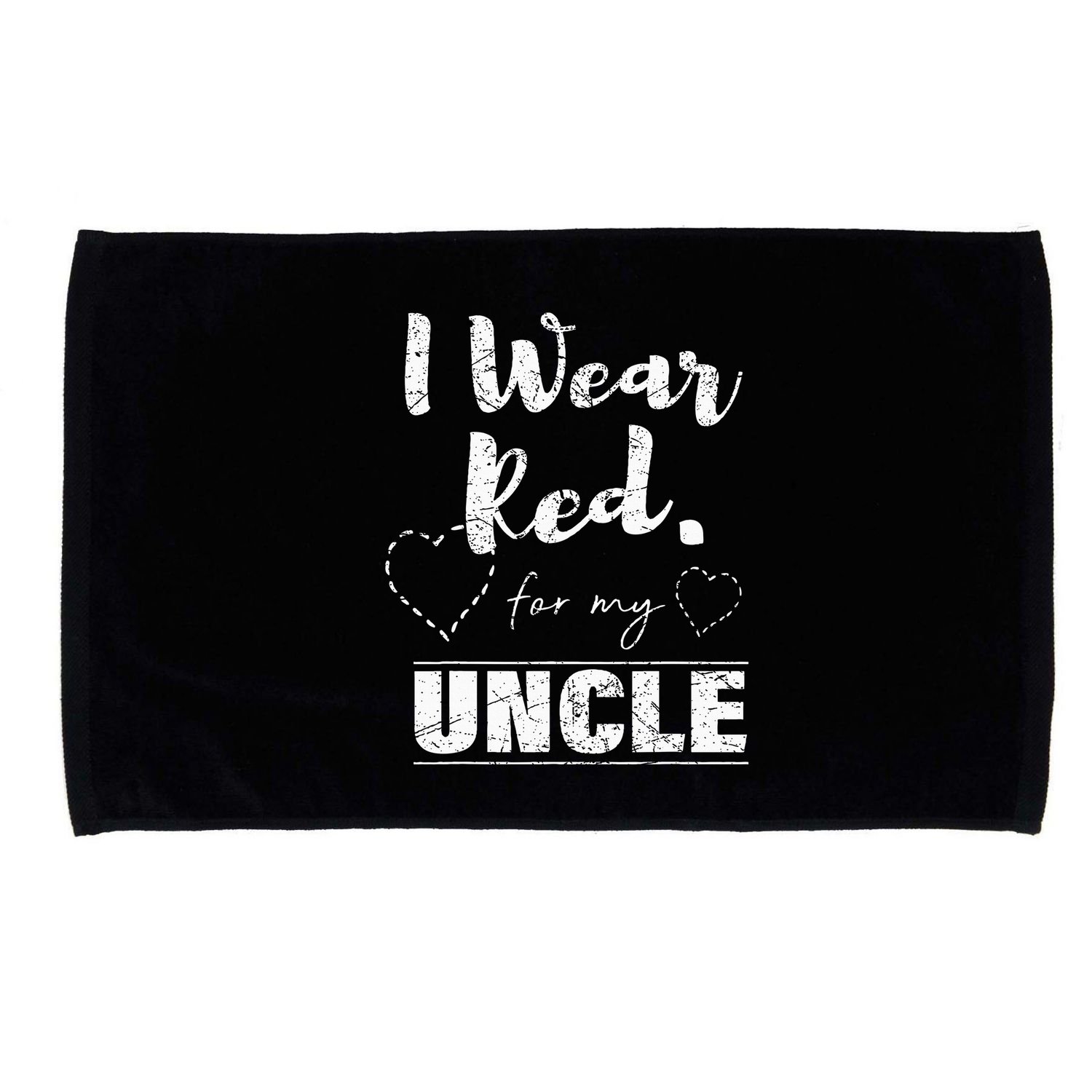I Wear Red for my Uncle Tee Heart Disease Awareness Gift Microfiber Hand Towel