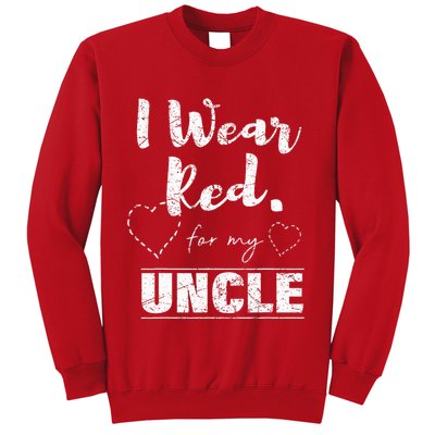 I Wear Red for my Uncle Tee Heart Disease Awareness Gift Sweatshirt