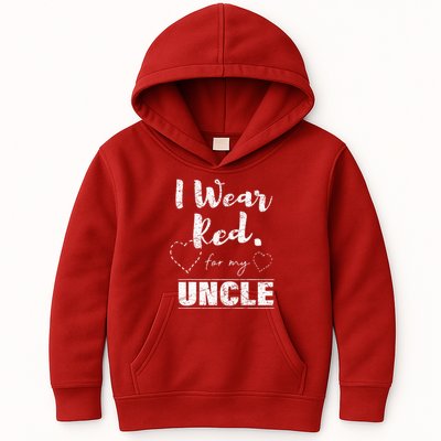 I Wear Red for my Uncle Tee Heart Disease Awareness Gift Kids Hoodie