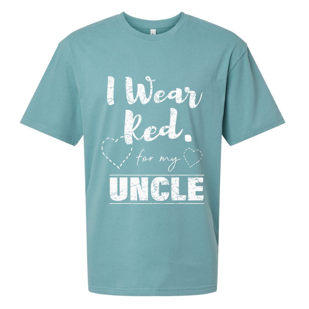 I Wear Red for my Uncle Tee Heart Disease Awareness Gift Sueded Cloud Jersey T-Shirt