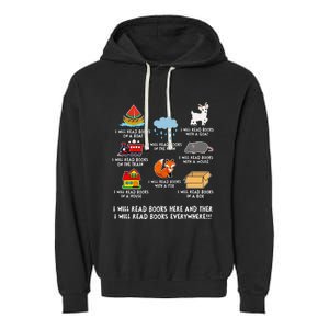 I Will Read Books On A Boat And Everywhere Library Garment-Dyed Fleece Hoodie