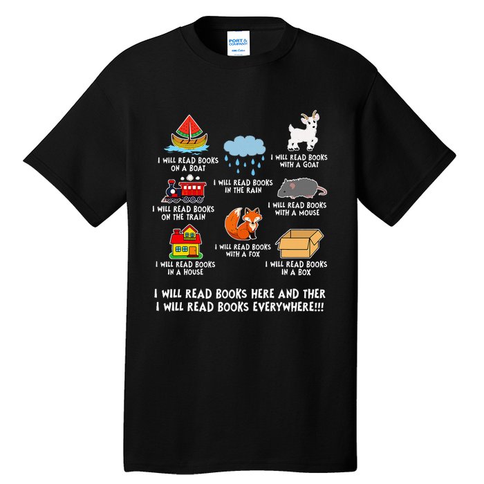 I Will Read Books On A Boat And Everywhere Library Tall T-Shirt