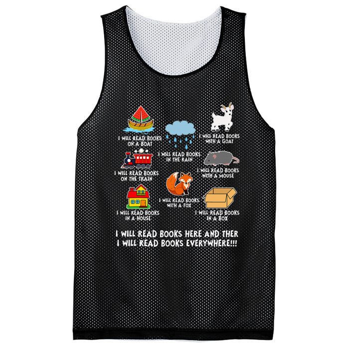 I Will Read Books On A Boat And Everywhere Library Mesh Reversible Basketball Jersey Tank