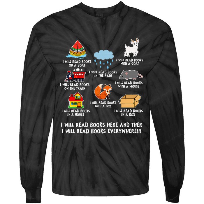 I Will Read Books On A Boat And Everywhere Library Tie-Dye Long Sleeve Shirt