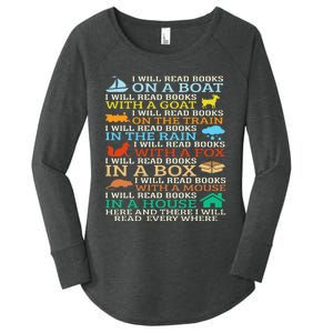 I Will Read Books On A Boat & Everywhere Reading Gifts Women's Perfect Tri Tunic Long Sleeve Shirt