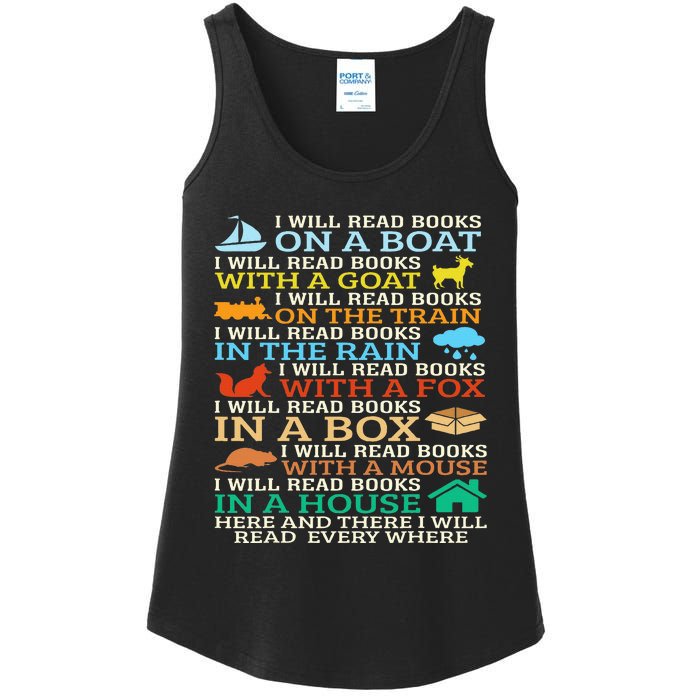 I Will Read Books On A Boat & Everywhere Reading Gifts Ladies Essential Tank