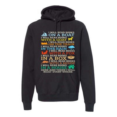 I Will Read Books On A Boat & Everywhere Reading Gifts Premium Hoodie