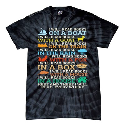 I Will Read Books On A Boat & Everywhere Reading Gifts Tie-Dye T-Shirt