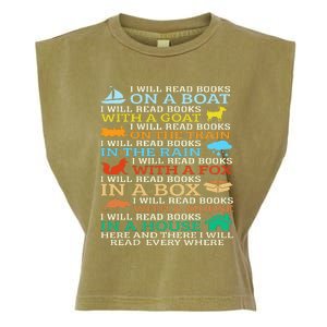 I Will Read Books On A Boat & Everywhere Reading Gifts Garment-Dyed Women's Muscle Tee