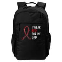 I Wear Red For My Dad Stroke Awareness Survivor Warrior Daily Commute Backpack