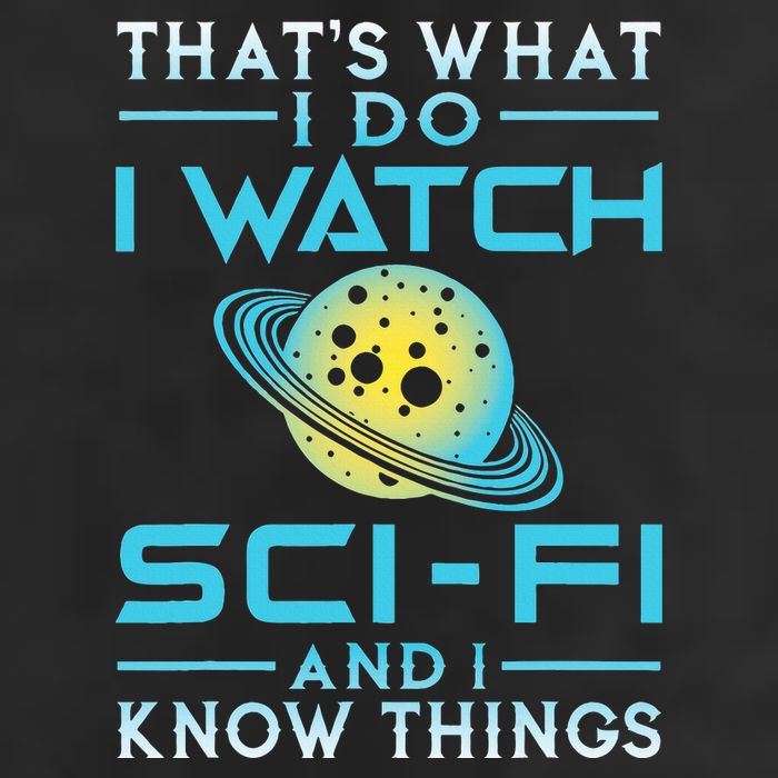 I Watch Scifi And I Know Things 7 Panel Mesh Trucker Snapback Hat