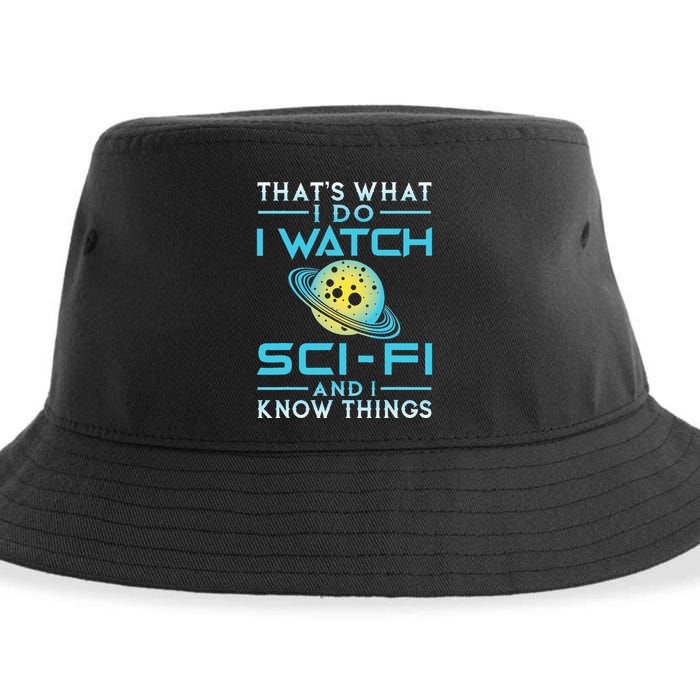 I Watch Scifi And I Know Things Sustainable Bucket Hat