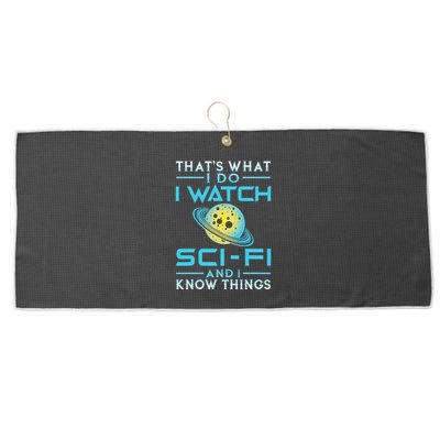I Watch Scifi And I Know Things Large Microfiber Waffle Golf Towel