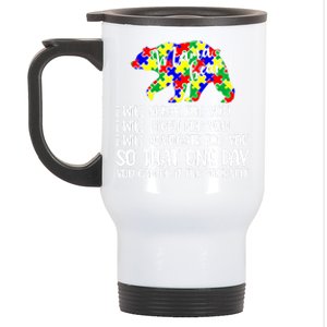 I Will Speak Fight Advocate For You Autism Mama Bear Gift Stainless Steel Travel Mug