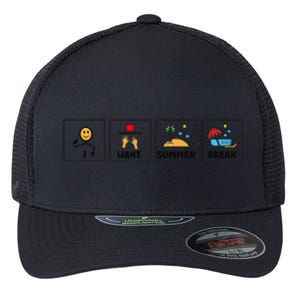 I Want Summer Break Teacher Last Day Of School Flexfit Unipanel Trucker Cap