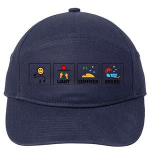 I Want Summer Break Teacher Last Day Of School 7-Panel Snapback Hat