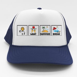 I Want Summer Break Teacher Last Day Of School Trucker Hat