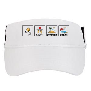 I Want Summer Break Teacher Last Day Of School Adult Drive Performance Visor