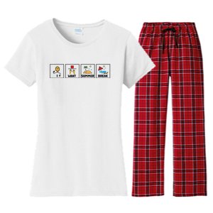 I Want Summer Break Teacher Last Day Of School Women's Flannel Pajama Set