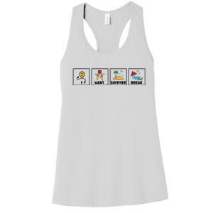 I Want Summer Break Teacher Last Day Of School Women's Racerback Tank