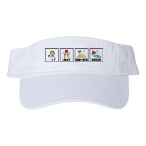 I Want Summer Break Teacher Last Day Of School Valucap Bio-Washed Visor