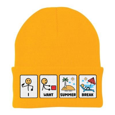 I Want Summer Break Teacher Last Day Of School Knit Cap Winter Beanie