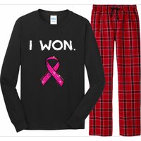 I Won Survivors Breast Cancer Awareness Long Sleeve Pajama Set