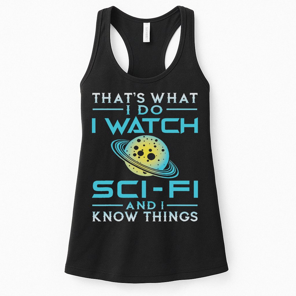 I Watch Sci Fi And I Know Things Funny Perfect Gift Womens Tank Top