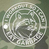 I Workout So I Can Eat Garbage Funny Gym Raccoon Trash Panda Legacy Tie Dye Trucker Hat
