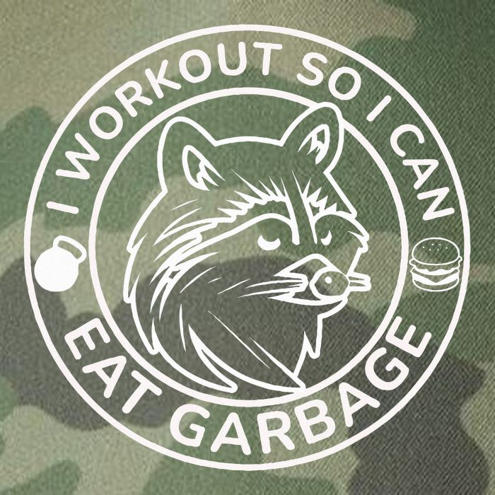 I Workout So I Can Eat Garbage Funny Gym Raccoon Trash Panda Legacy Tie Dye Trucker Hat