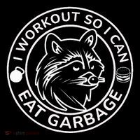 I Workout So I Can Eat Garbage Funny Gym Raccoon Trash Panda Flexfit Unipanel Trucker Cap