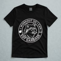 I Workout So I Can Eat Garbage Funny Gym Raccoon Trash Panda T-Shirt