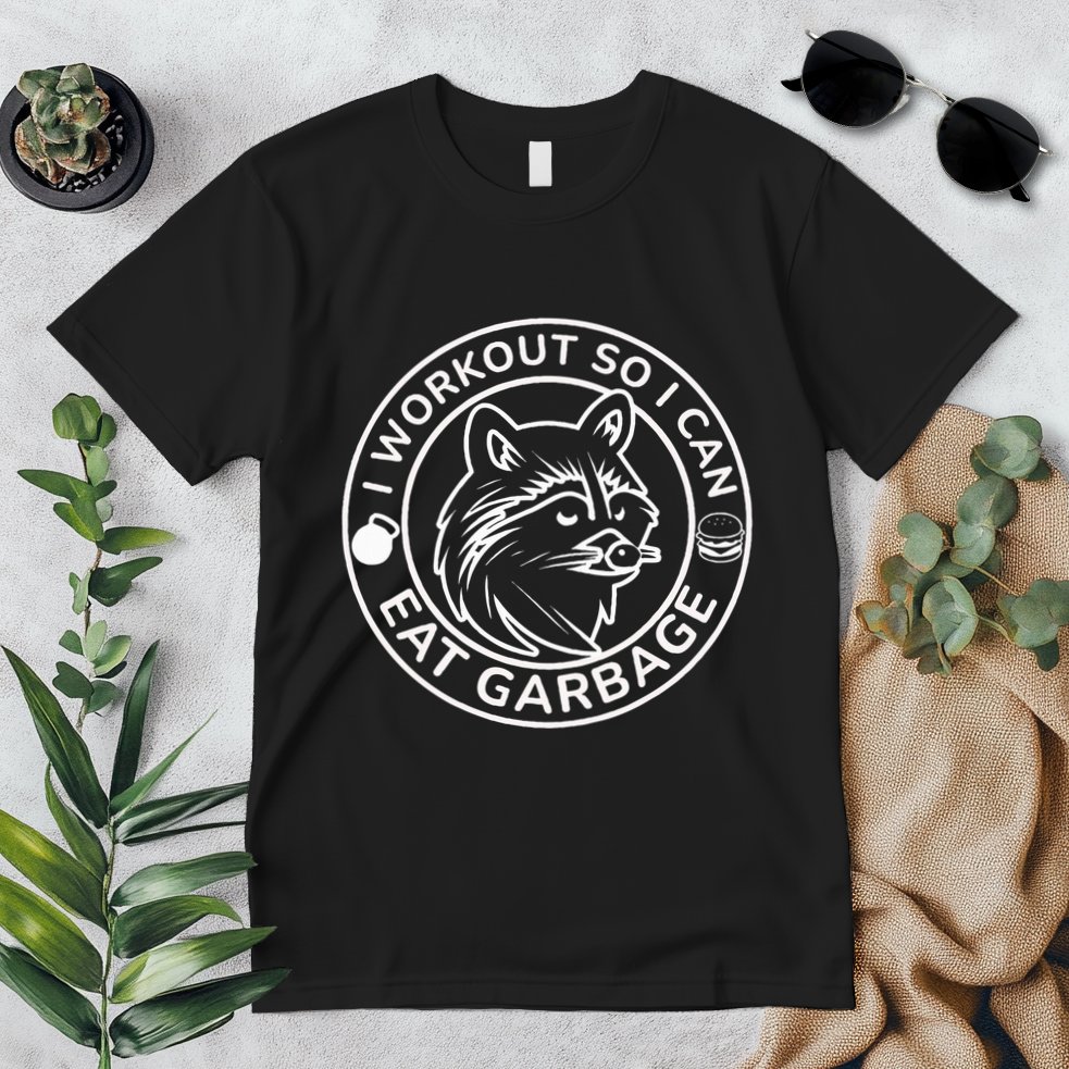 I Workout So I Can Eat Garbage Funny Gym Raccoon Trash Panda Premium T-Shirt