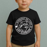 I Workout So I Can Eat Garbage Funny Gym Raccoon Trash Panda Toddler T-Shirt