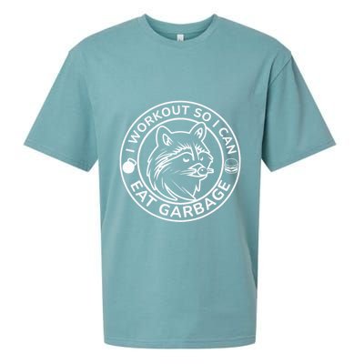I Workout So I Can Eat Garbage Funny Gym Raccoon Trash Panda Sueded Cloud Jersey T-Shirt