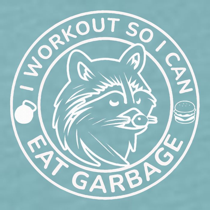I Workout So I Can Eat Garbage Funny Gym Raccoon Trash Panda Sueded Cloud Jersey T-Shirt