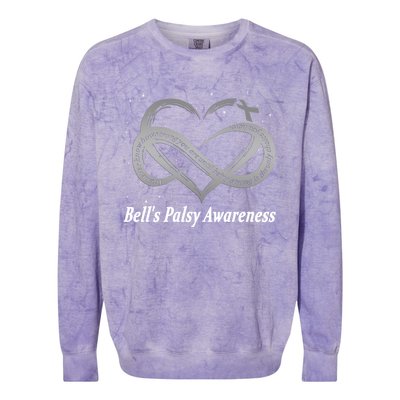 I Wear Silver For Bell's Palsy Awareness Warrior Gift Colorblast Crewneck Sweatshirt