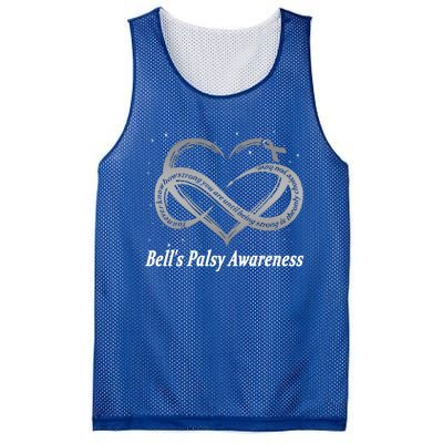 I Wear Silver For Bell's Palsy Awareness Warrior Gift Mesh Reversible Basketball Jersey Tank