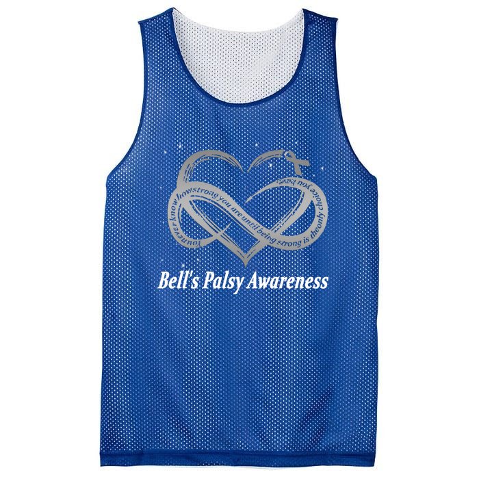 I Wear Silver For Bell's Palsy Awareness Warrior Gift Mesh Reversible Basketball Jersey Tank