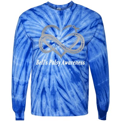 I Wear Silver For Bell's Palsy Awareness Warrior Gift Tie-Dye Long Sleeve Shirt