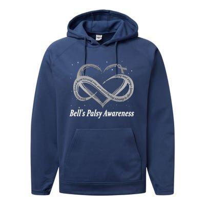 I Wear Silver For Bell's Palsy Awareness Warrior Gift Performance Fleece Hoodie