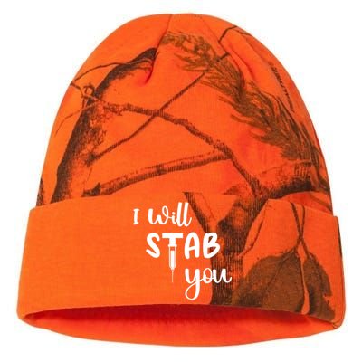 I Will Stab You Art Funny Graduating Nurse Meaningful Gift Kati Licensed 12" Camo Beanie