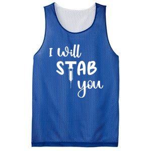 I Will Stab You Art Funny Graduating Nurse Meaningful Gift Mesh Reversible Basketball Jersey Tank