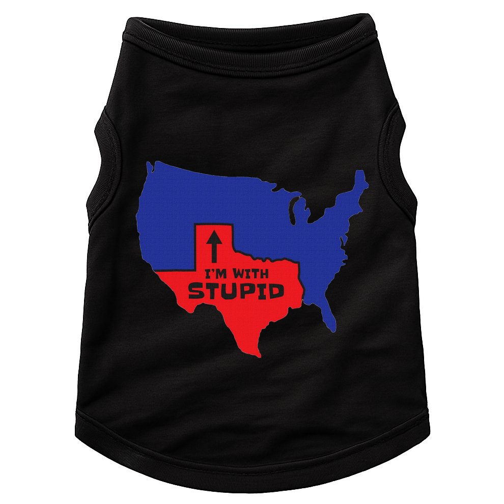 IM With Stupid Texas Map Women Gift Funny America Map Doggie Tank