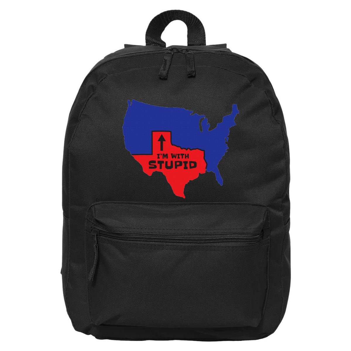 IM With Stupid Texas Map Women Gift Funny America Map 16 in Basic Backpack